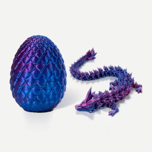3D Printed Articulated Dragon Egg & Movable Dragon Model Toy