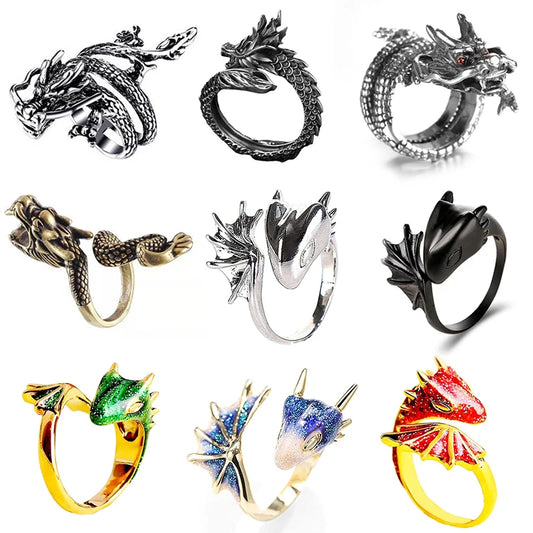 Jisensp Gothic Punk Dragon Ring