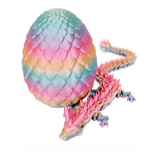 3D Printed Articulated Dragon Egg & Movable Dragon Model Toy