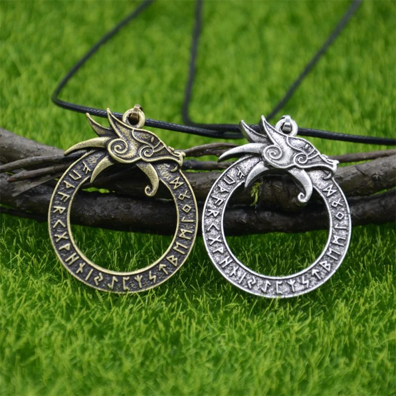 Goth Ouroboros Norse Dragon Necklace - Image 3