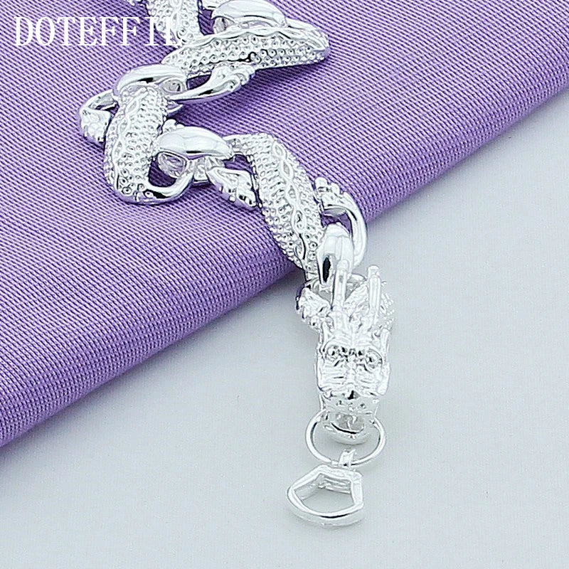 925 Sterling Silver Dragon Cuff Bracelet - Image 5