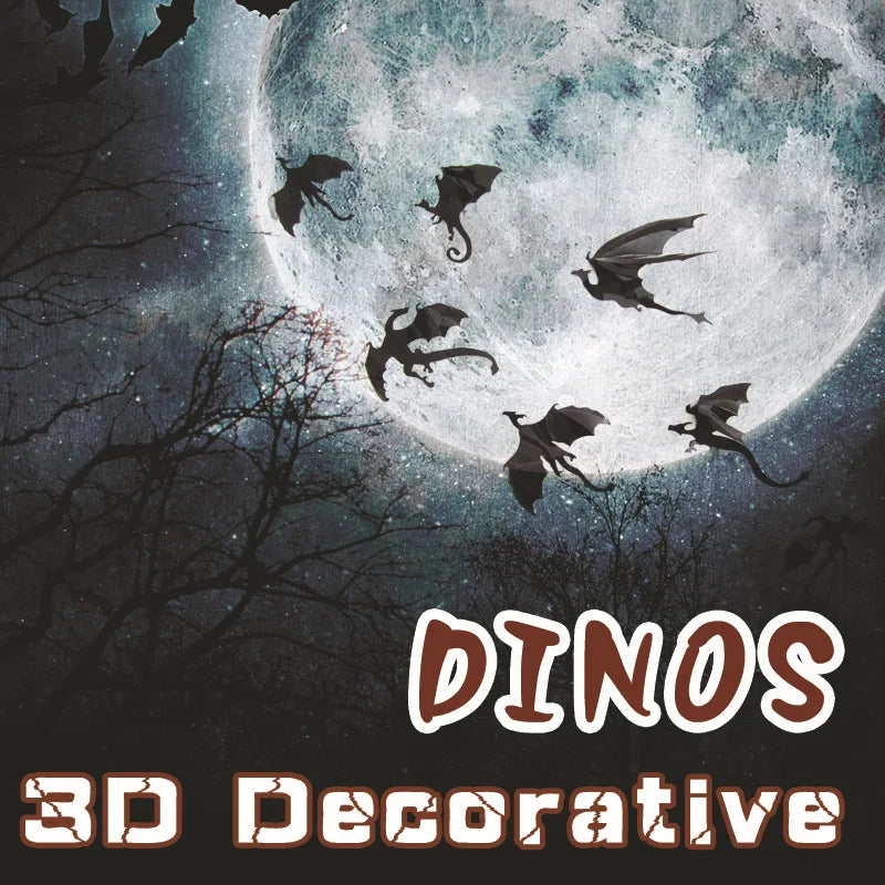 7Pcs/Set Fantasy Halloween Dragon Wall Stickers - Image 2