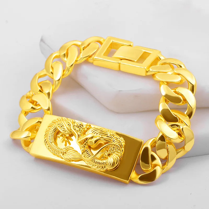 Ethnic Wind Dragon Bracelet – Vintage Silver-Plated Dragon Cuff Bangle for Men - Image 27