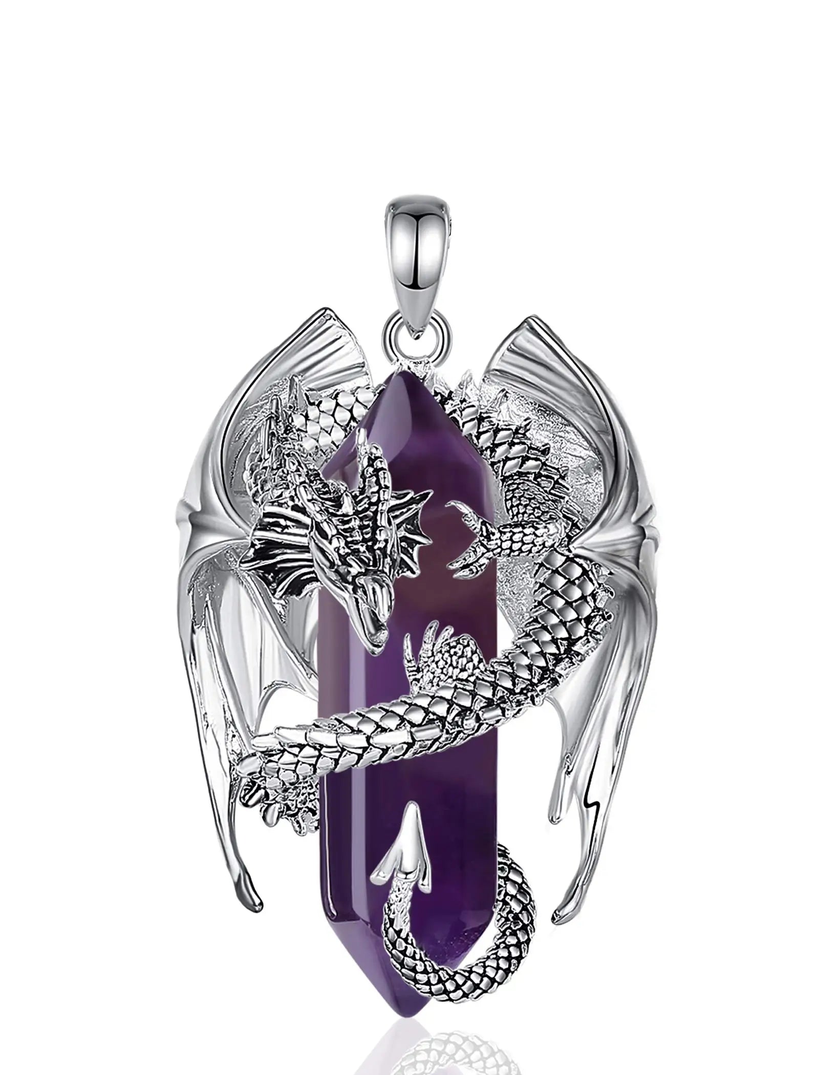 Eudora Dragon-Wrapped Amethyst Necklace - Image 7