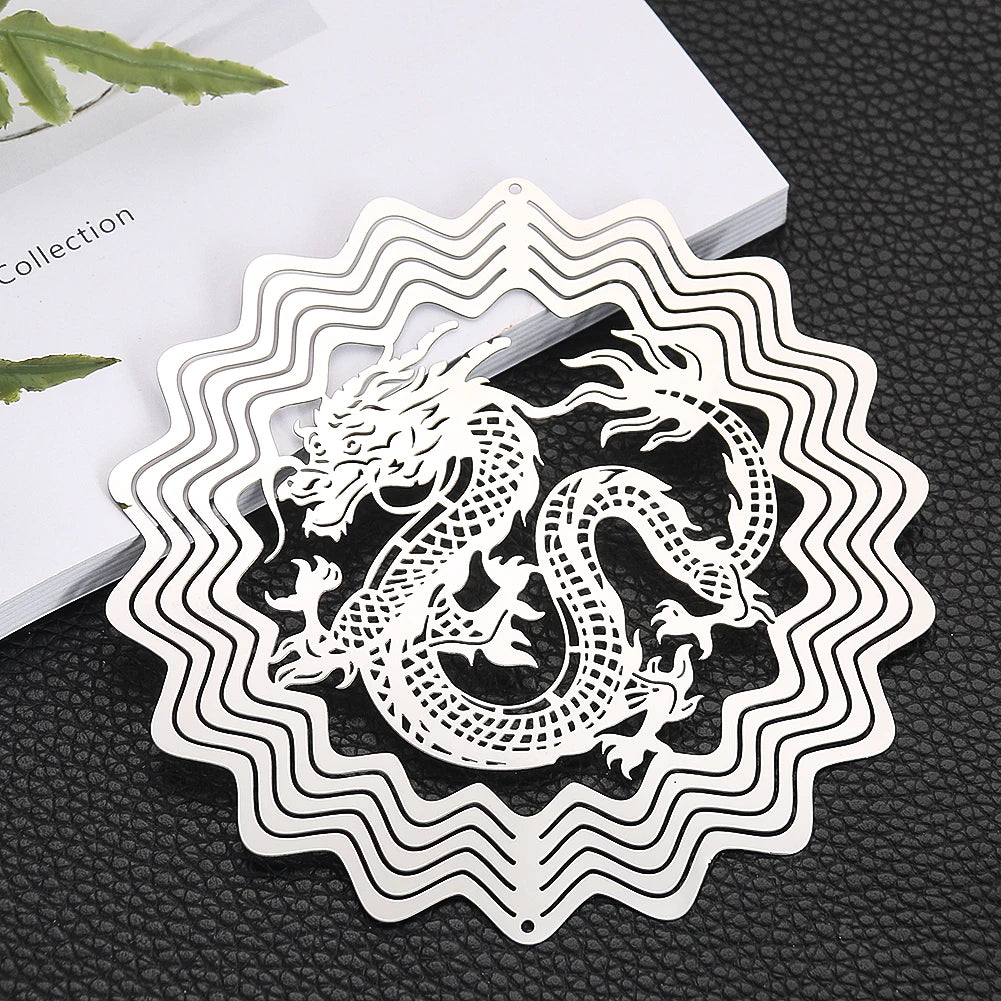 Dragon Sublimation Wind Spinner – Metal Rotating Hanging Decoration & Feng Shui Wind Catcher - Image 5