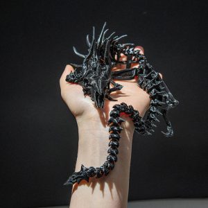 3D Printed Dragon Skeleton Model – Movable Joint Desktop Ornament & Creative Home Decor Toy