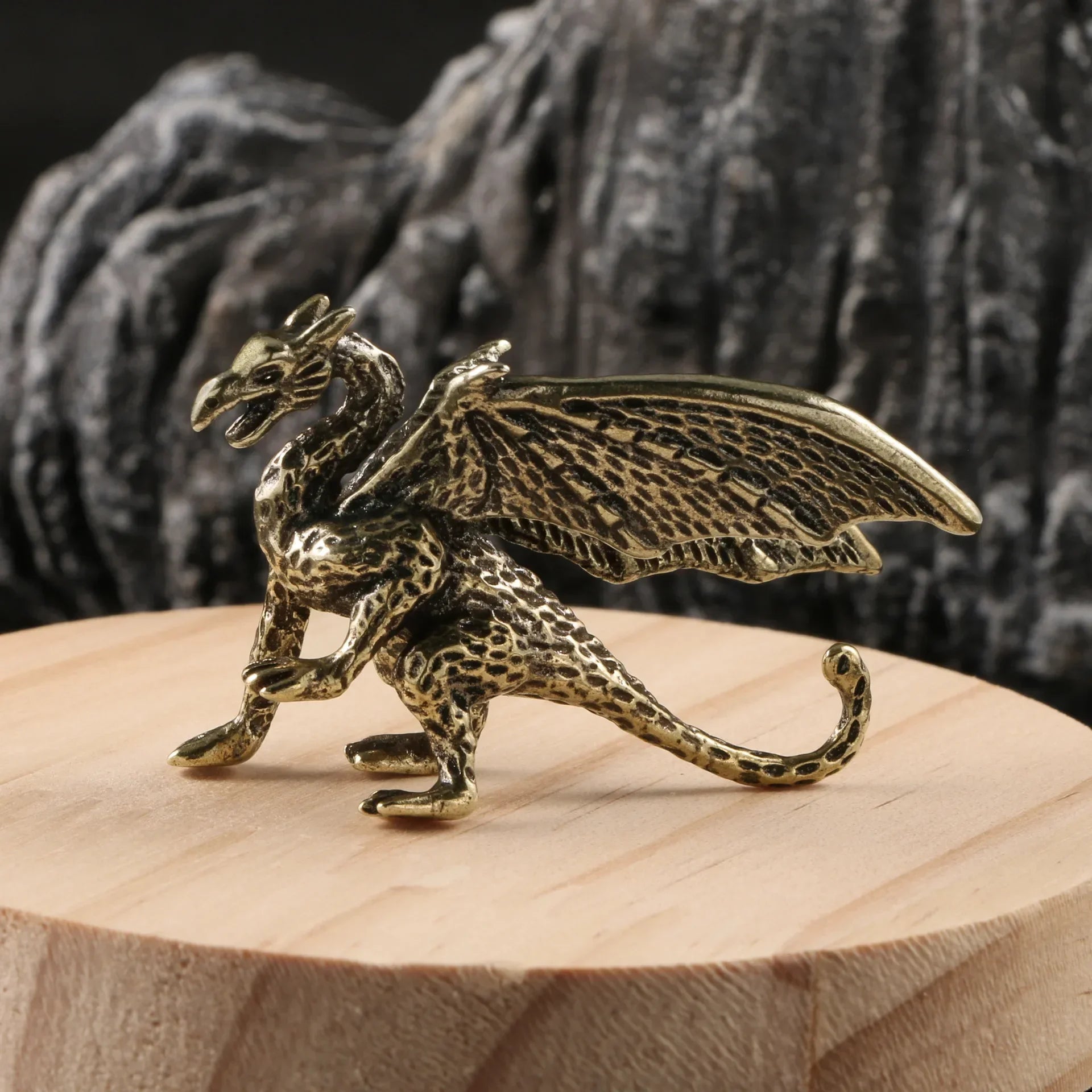 European Style Brass Dragon Desk Decoration – Mighty Mythological Creature Metal Figure for Living Room - Image 4