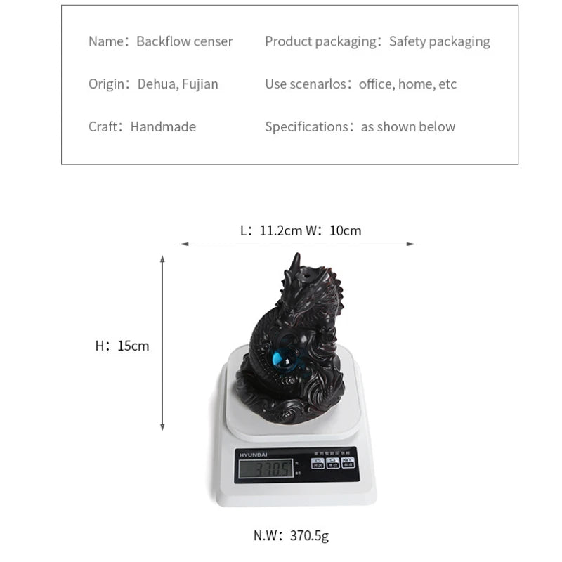 Dragon Backflow Ceramic Incense Burner - Image 6