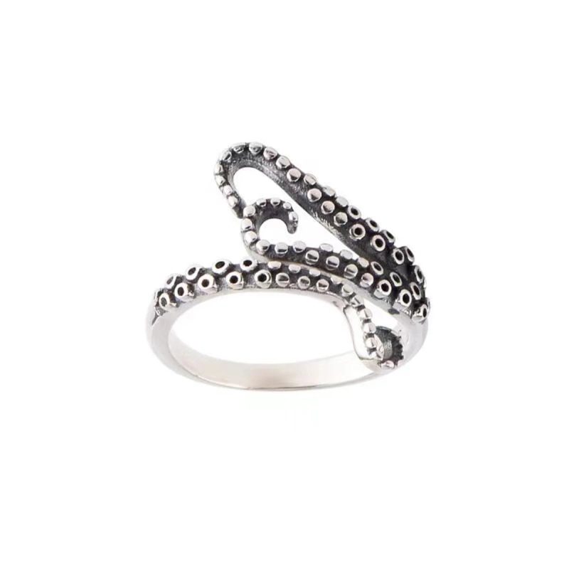8 Pieces/Set Vintage Animal Open Rings – Dragon, Snake, Octopus & Eagle Claw Punk Accessories for Men - Image 6