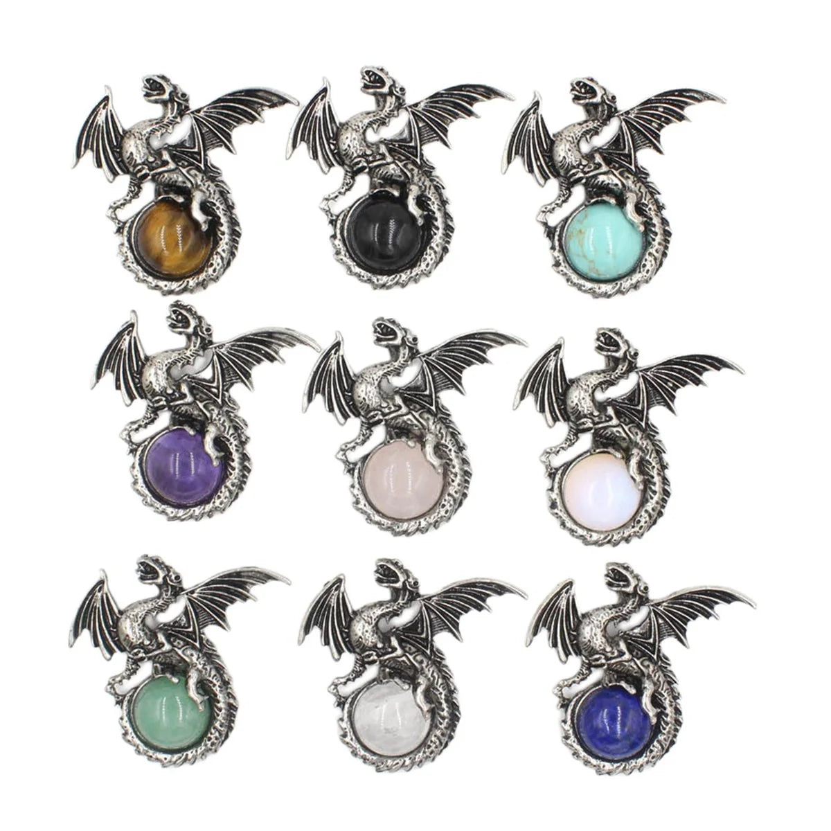 Dragon with Wings Gemstone Pendant - Image 4