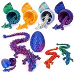 1/2PCS 3D Printed Dragon Egg with Fully Articulated Dragon