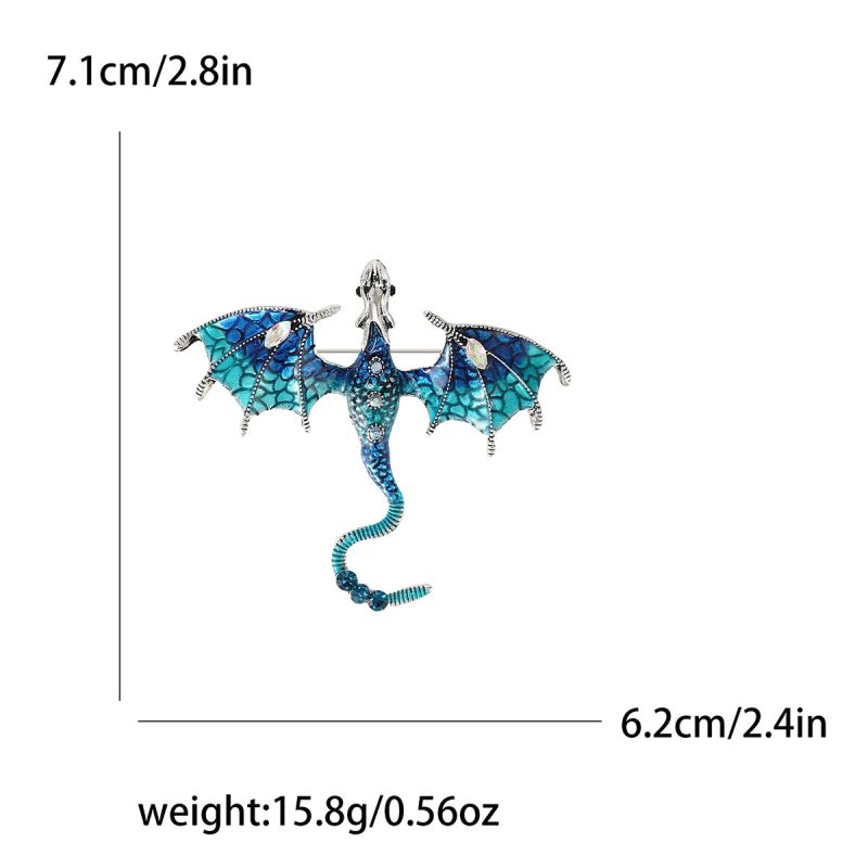 Enamel Dragon Pins for Women Rhinestone Flying Dragons Animal Brooch Banquet Party Backpack Gifts Jewelry Accessories - Image 5