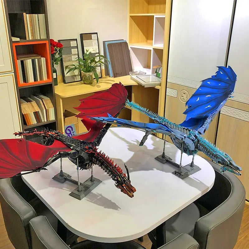 1889PCS Dragon Smaug Building Blocks – Fire-Breathing Dragon Animal Model Toy - Image 3