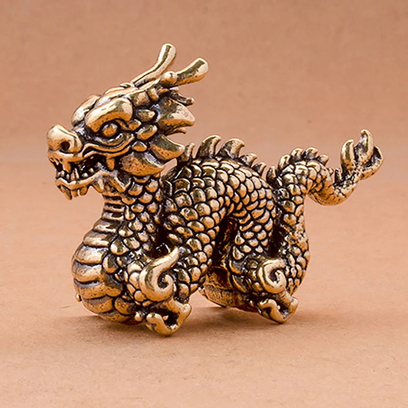 Antique Brass Dragon Statue - Image 4