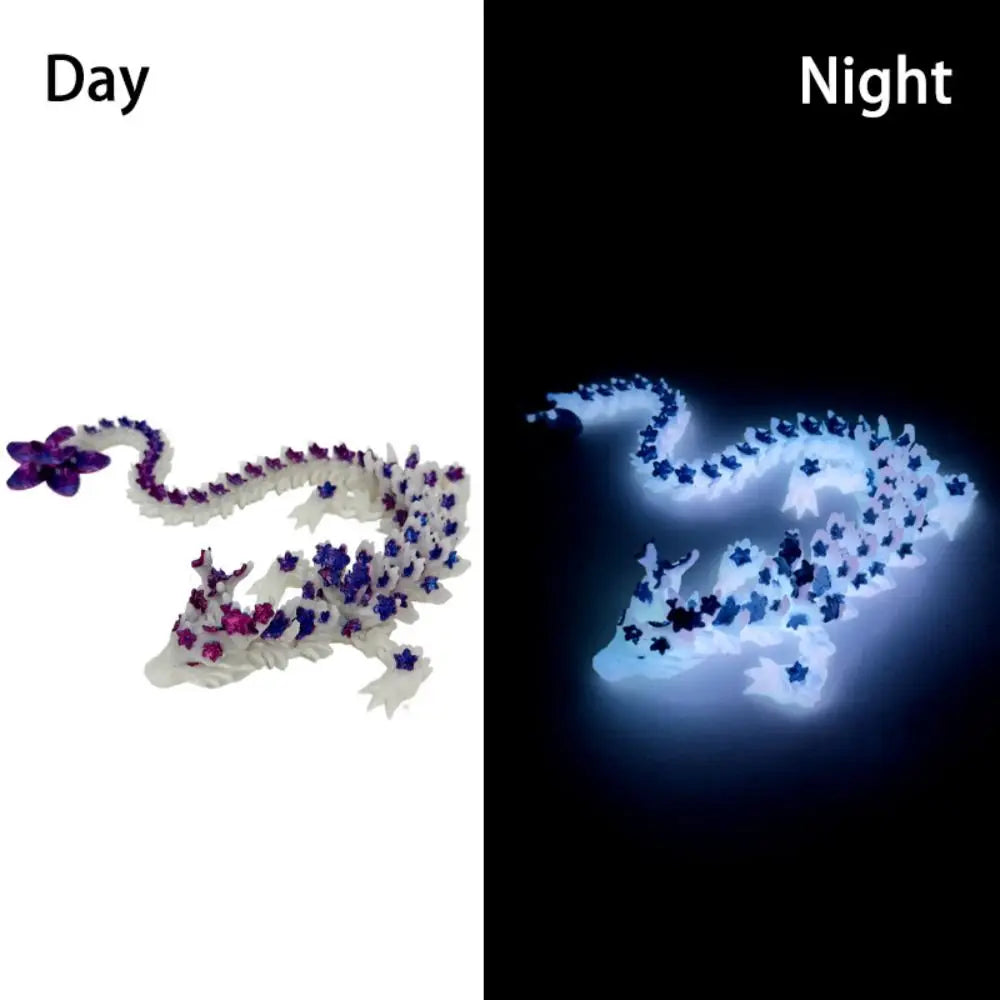 Articulated 3D Printed Dragon Desktop Decoration – Flexible Movable Luminous Chinese Loong Action Figure - Image 4