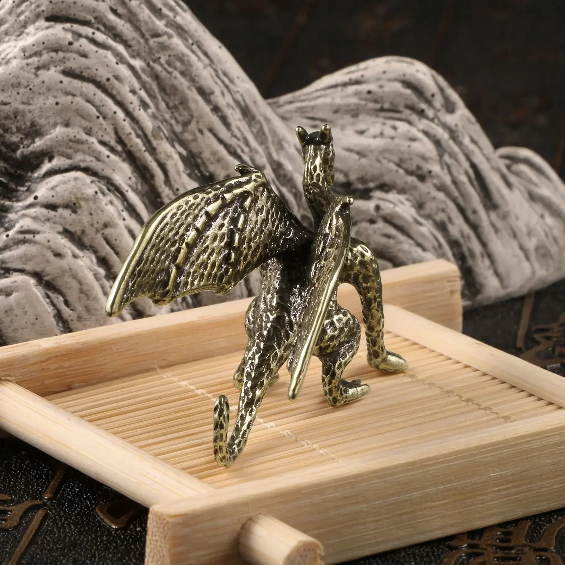 European Style Brass Dragon Desk Decoration – Mighty Mythological Creature Metal Figure for Living Room - Image 2