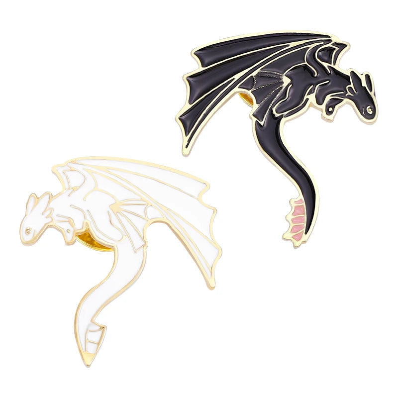 Black & White Pterosaur Enamel Pins - Image 7