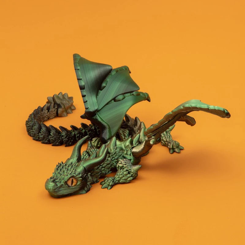 3D Printed Winged Carriage Dragon Figurine with Random Eyes & Art Deco Resin Dragon Sculpture – Tabletop Animal Theme Deco 1PC 2025 - Image 4