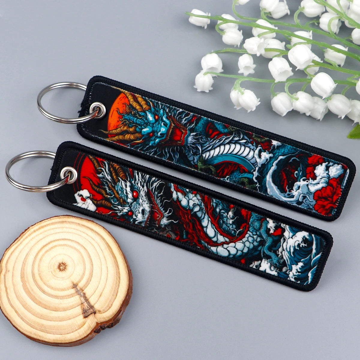 Cool Dragon Embroidery Key Fobs - Image 4