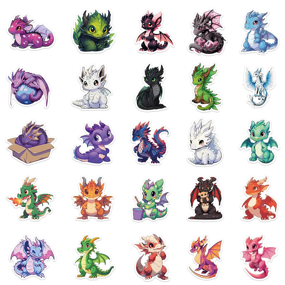 50pcs Cartoon Dragon Graffiti Stickers - Image 5