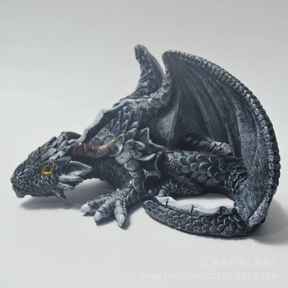 Garden Big Squatting Dragon Sculpture – Guardian Statue for Outdoor, Halloween & Gothic Home Decor - Image 7