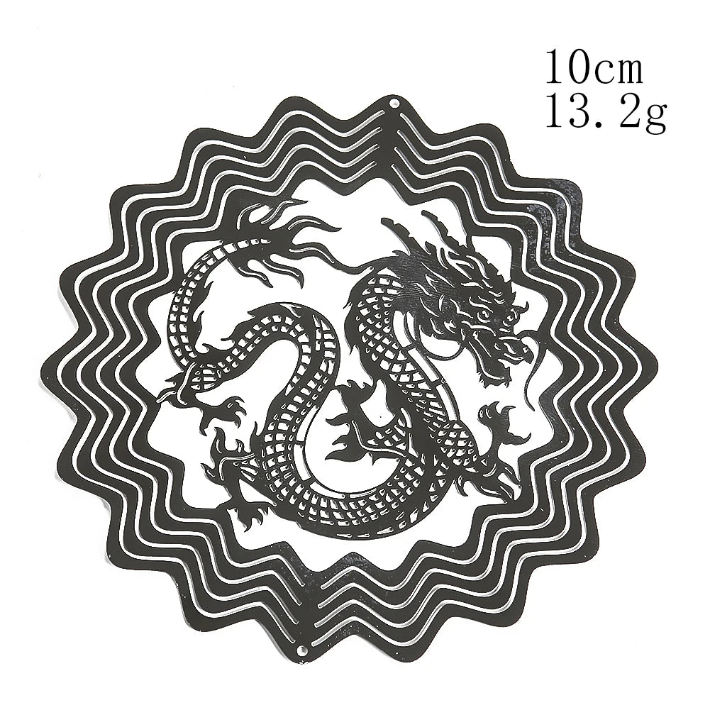 Dragon Sublimation Wind Spinner – Metal Rotating Hanging Decoration & Feng Shui Wind Catcher - Image 4