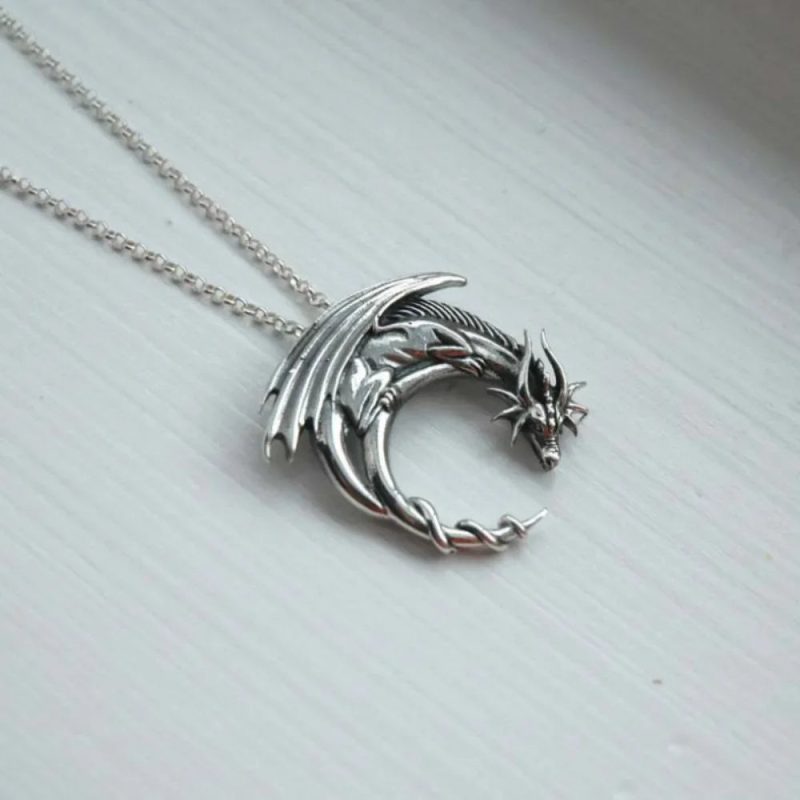 Classic Western Sleeping Dragon Necklace - Image 5
