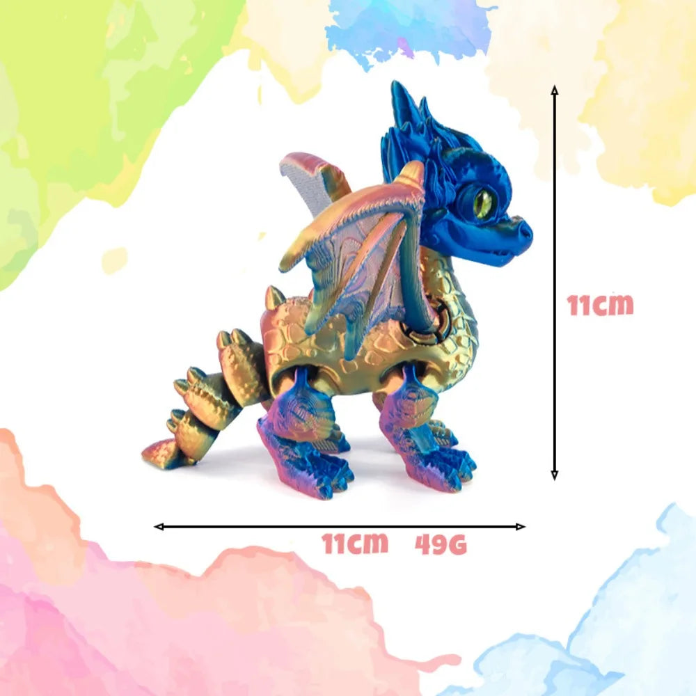 3D Printed Articulated Western Dragon – Retractable Wings & Tail Fidget Desktop Ornament - Image 5