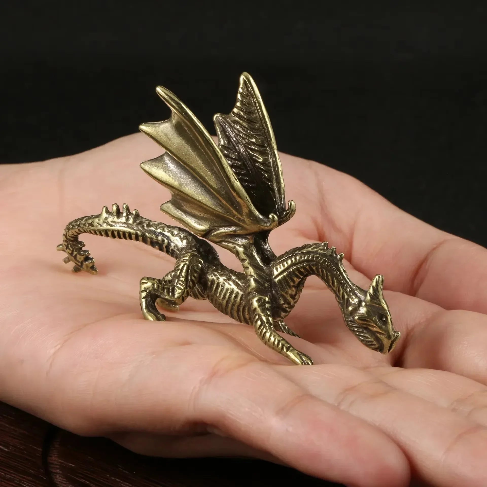 European Style Brass Dragon Desk Decoration – Mighty Mythological Creature Metal Figure for Living Room - Image 7