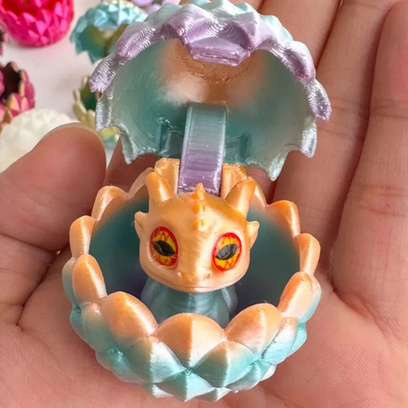 3D Printed Dragon Egg with Dragon – Anti-stress Mini Model, Movable & Rotatable Desktop Ornament, Kid Toy & Companionship Gift - Image 6