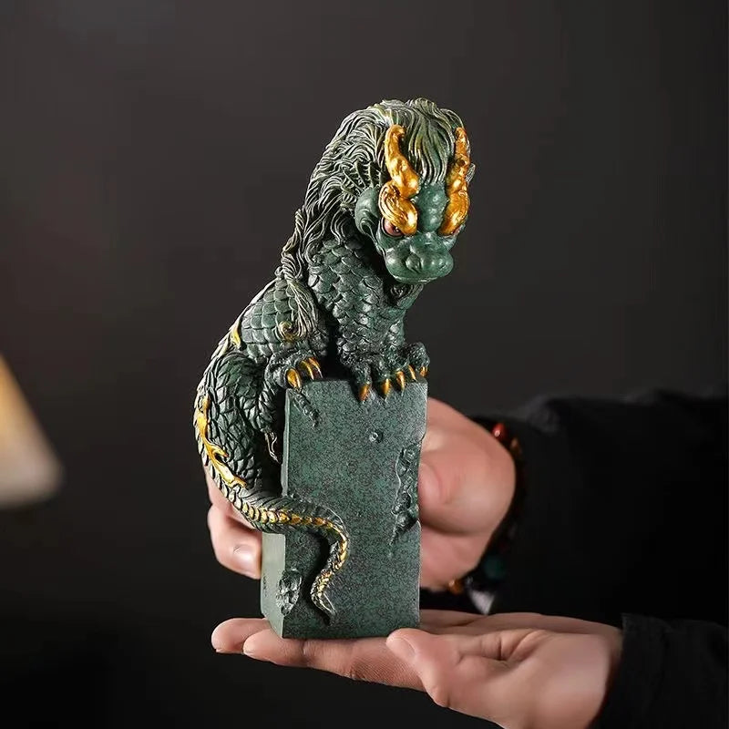 China Mascot Pan Dragon Pillar Statue - Image 7