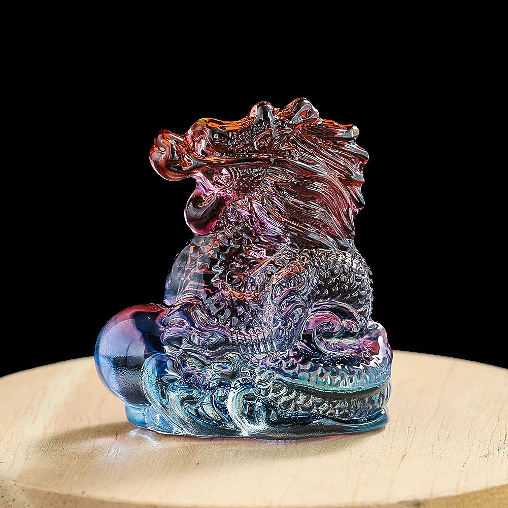 Colorful Glazed Chinese Dragon Miniature Ornament – Home Figurine, Paperweight & Feng Shui Desk Decoration - Image 4