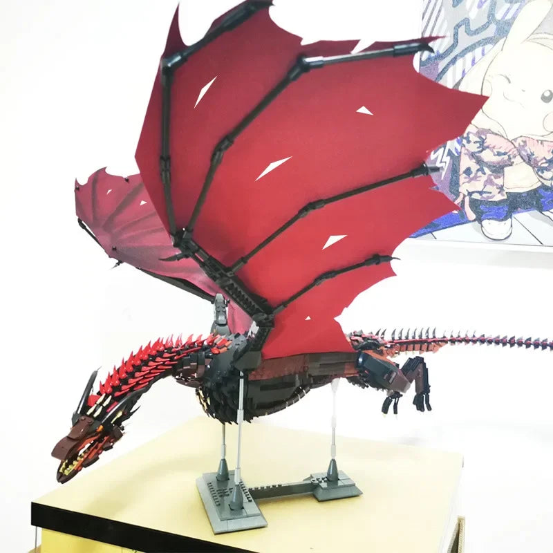 1889PCS Dragon Smaug Building Blocks – Fire Breathing Dragon Animal Model Toy for Kids Christmas Gifts - Image 6