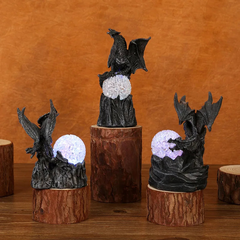 Dragon Egg Resin Ornament with LED Light – Halloween & Home Decoration Night Light Sculpture - Image 2