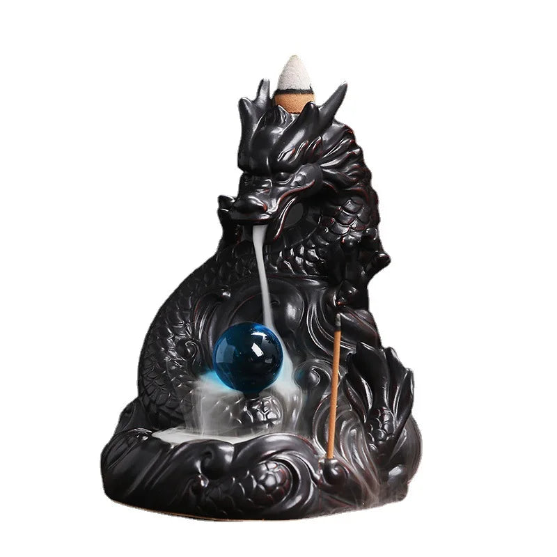 Dragon Backflow Incense Burner – Ceramic Incense Holder for Home Decor & Aromatherapy (Without Incense) - Image 5