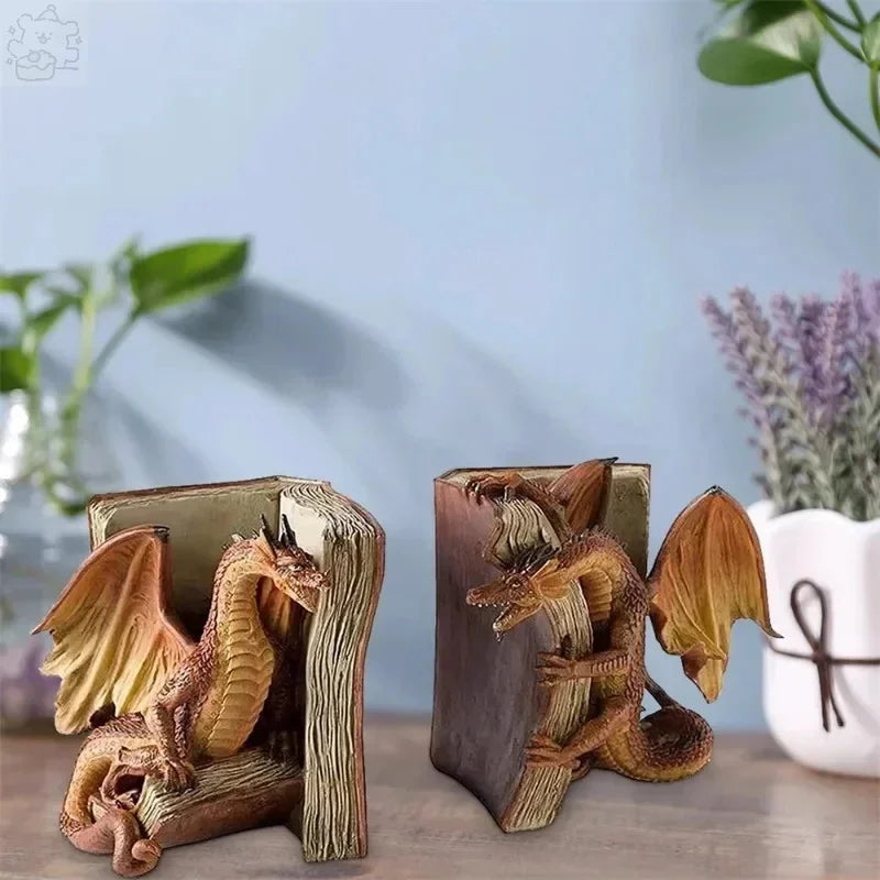 Dragon Sculpture Desktop Bookend – Artistic Home & Office Ornament for Study or Gift - Image 4