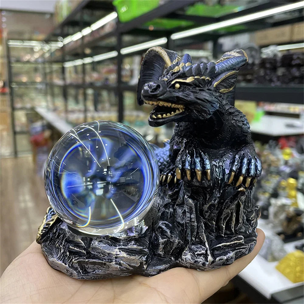 Giant Dragon Guardian on Crystal Ball Figurine – Retro Display Ornament for Office, Desk & Cabinet Decor - Image 2