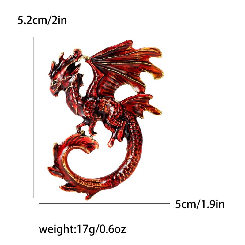 Enamel Dragon Pins for Women Rhinestone Flying Dragons Animal Brooch Banquet Party Backpack Gifts Jewelry Accessories - Image 6