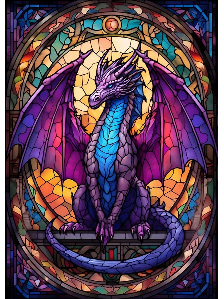 Abstract All Dragons Asylum Stained Glass Poster – Canvas Painting Wall Art for Living Room & Home Decor - Image 18