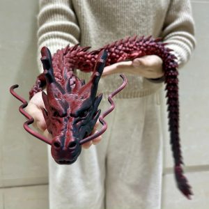 180cm Huge 3D Printed Jointed Loong Figurine – Creative Dragon Ornament for Plants, Rockery & Fish Tank Landscaping Decoration