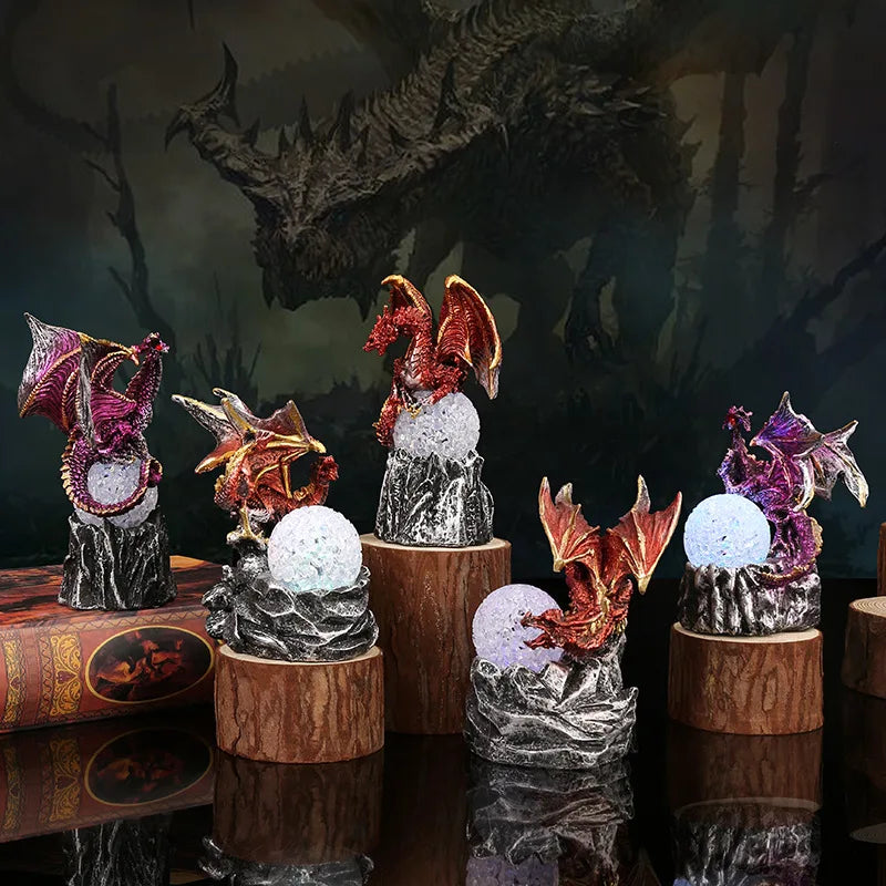 Dragon Egg Resin Ornament with LED Light – Halloween & Home Decoration Night Light Sculpture - Image 4