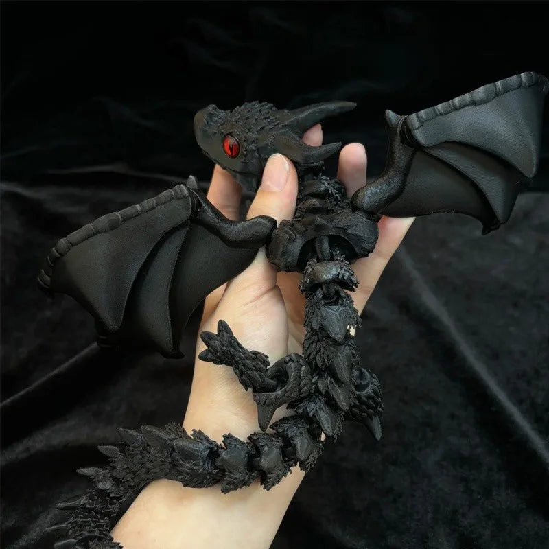 3D Printed Winged Carriage Dragon Figurine with Random Eyes & Art Deco Resin Dragon Sculpture – Tabletop Animal Theme Deco 1PC 2025 - Image 2