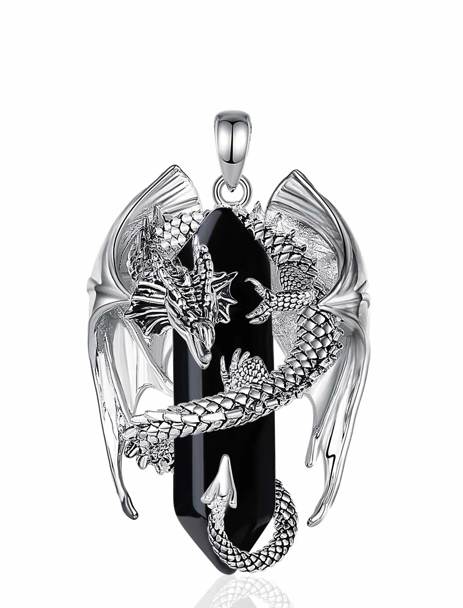 Eudora Dragon Twining Hexagonal Obsidian Necklace – Punk Crystal Pendant & Healing Stone Jewelry Gift for Men - Image 7