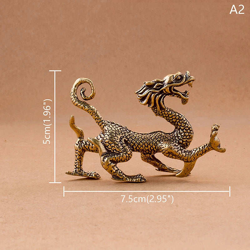 Antique Brass Dragon Statue - Image 8