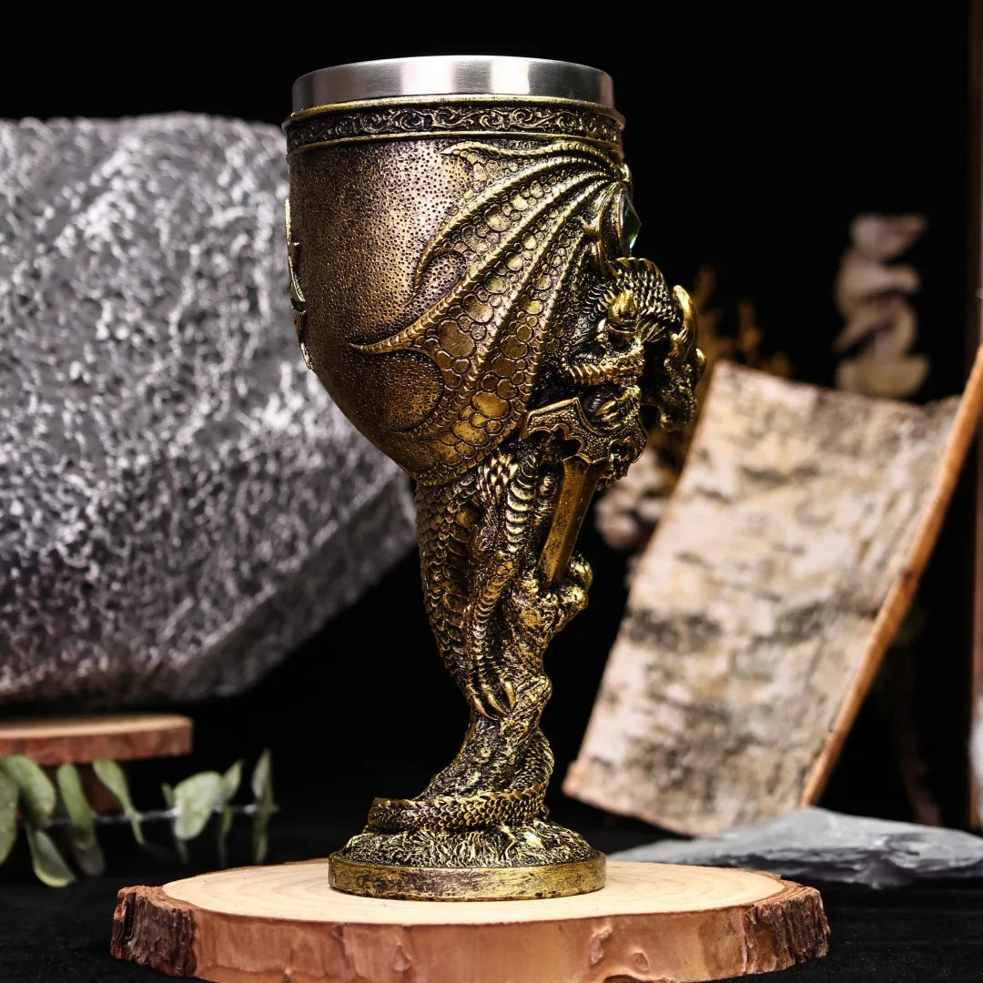 Dragon Wine Glass with Silver Sword - Image 4