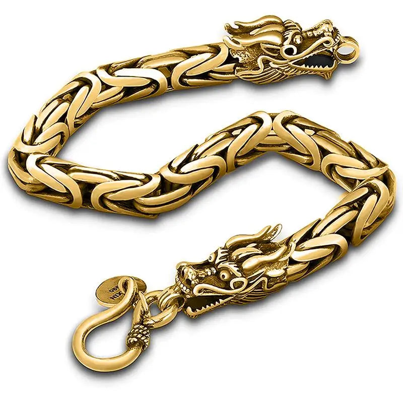 Ethnic Wind Dragon Bracelet – Vintage Silver-Plated Dragon Cuff Bangle for Men - Image 19