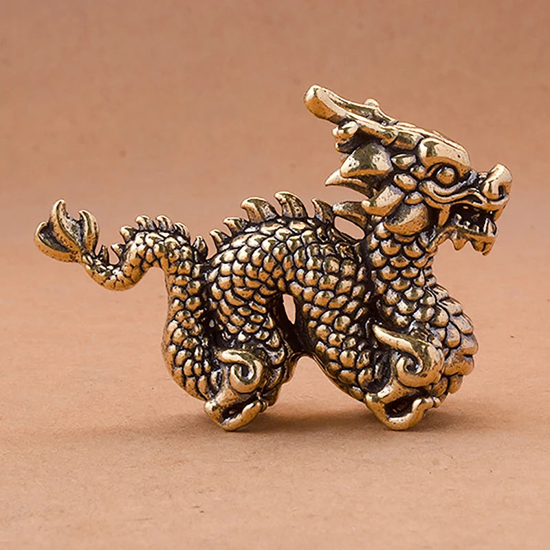 Antique Brass Dragon Statue - Image 2