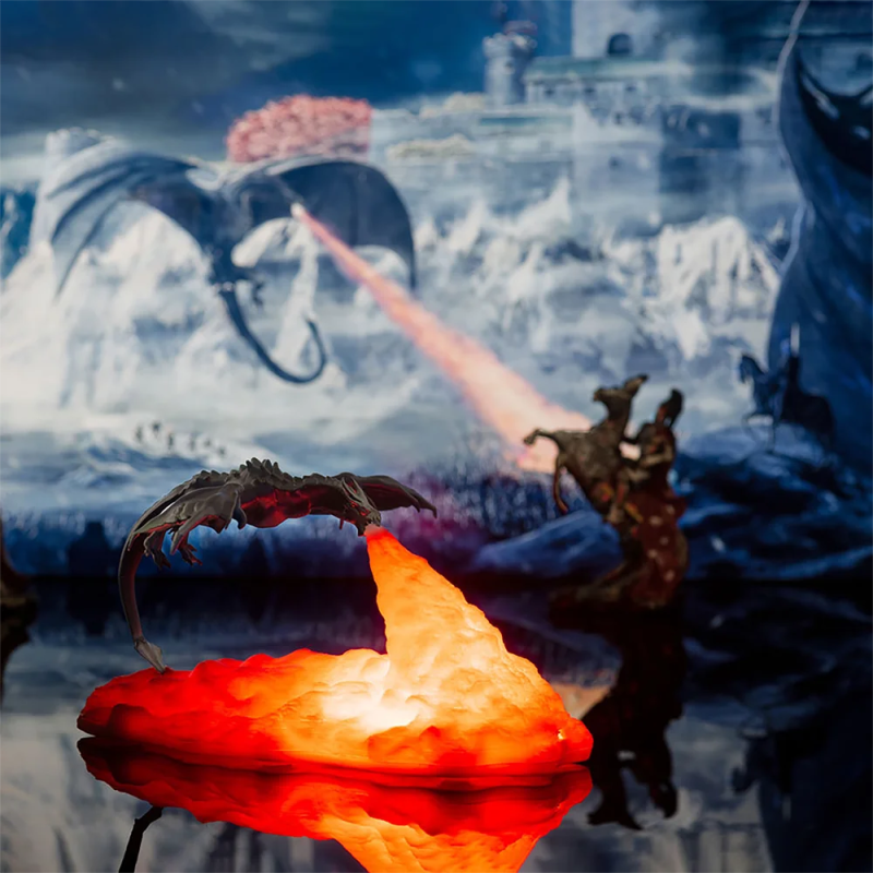 3D Printed Fire Dragon LED Desk Lamp - Image 5