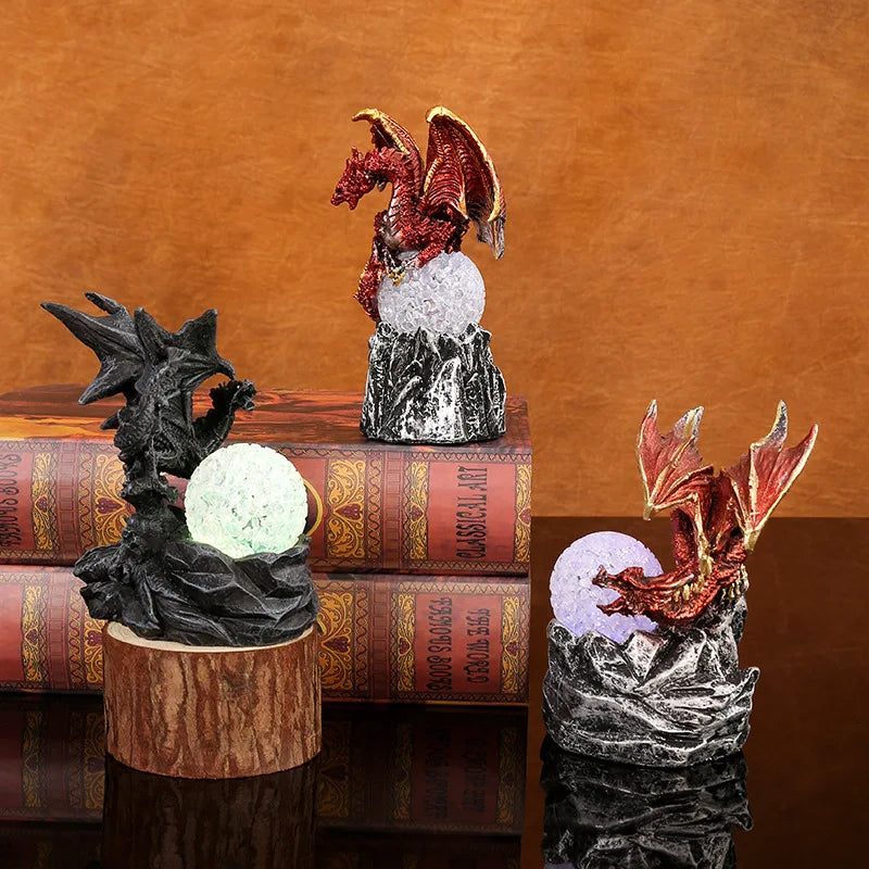 Dragon Egg Resin Ornament with LED Light – Halloween & Home Decoration Night Light Sculpture - Image 3