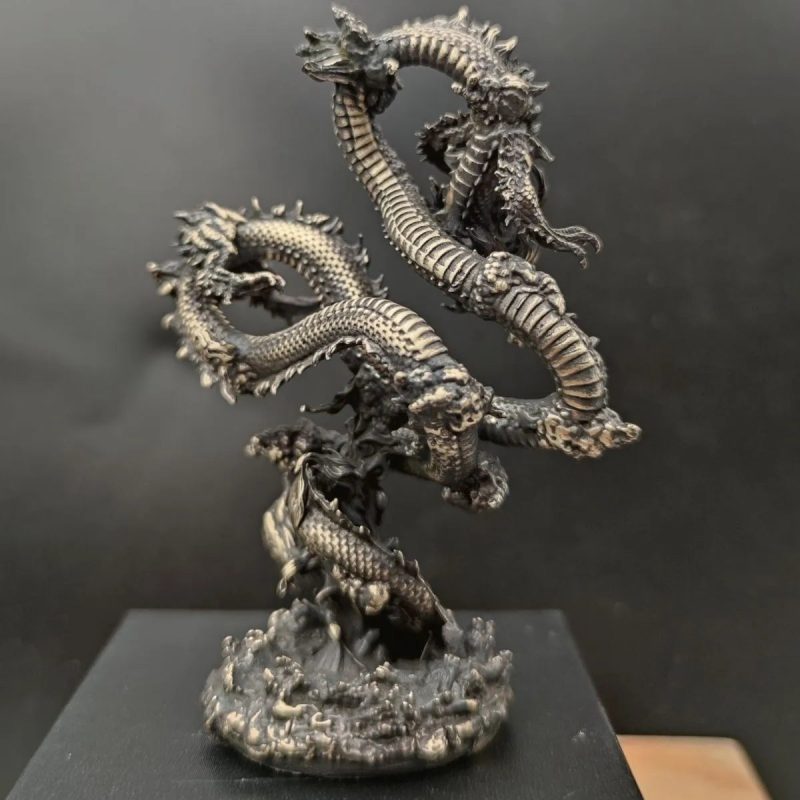2024 Creative Oriental Dragon Bronze Statue – Animal Metal Figurine for Home & Desktop Decor - Image 6